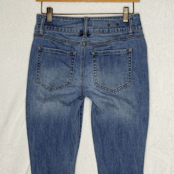CABI Hi-Low Crop Jeans Size 2 Raw Hem Stretch Cropped Style #6070 - Picture 9 of 16